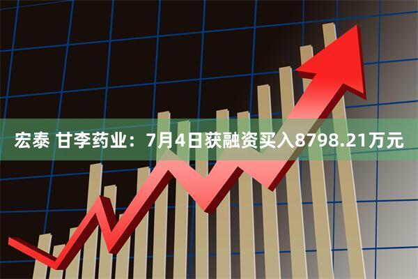 宏泰 甘李药业：7月4日获融资买入8798.21万元