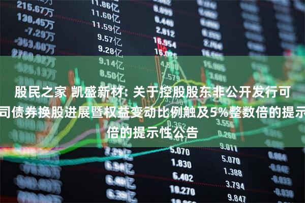 股民之家 凯盛新材: 关于控股股东非公开发行可交换公司债券换股进展暨权益变动比例触及5%整数倍的提示性公告