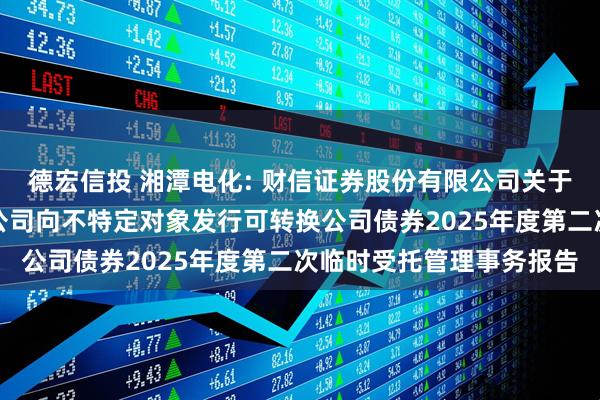 德宏信投 湘潭电化: 财信证券股份有限公司关于湘潭电化科技股份有限公司向不特定对象发行可转换公司债券2025年度第二次临时受托管理事务报告